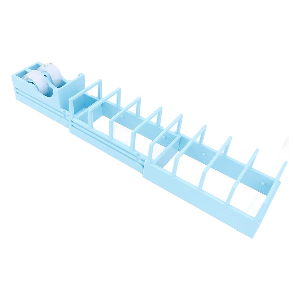 Tape Dispenser Blue Plastic Foldable Portable Tape Holder with 2pcs Tape for Packaging Pack Supplies