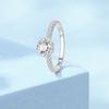 925 Sterling Silver Floral Halo Ring Round Cut CZ Solitaire Engagement Ring for Women Wedding Anniversary Fine Jewelry Gift