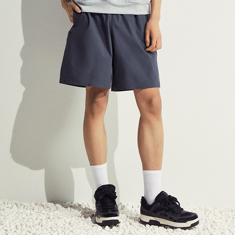 

HM Men s Casual Pants Summer Straight Loose Commuter Comfortable Drawstring with Side Pocket Nylon Shorts 1245563 Dark gray 175/88