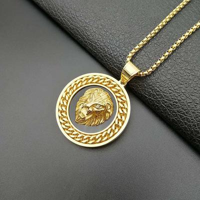 Nuovo Set Hip Hop Diamantato Pendente Testa di Leone dall'Europa e dall'America