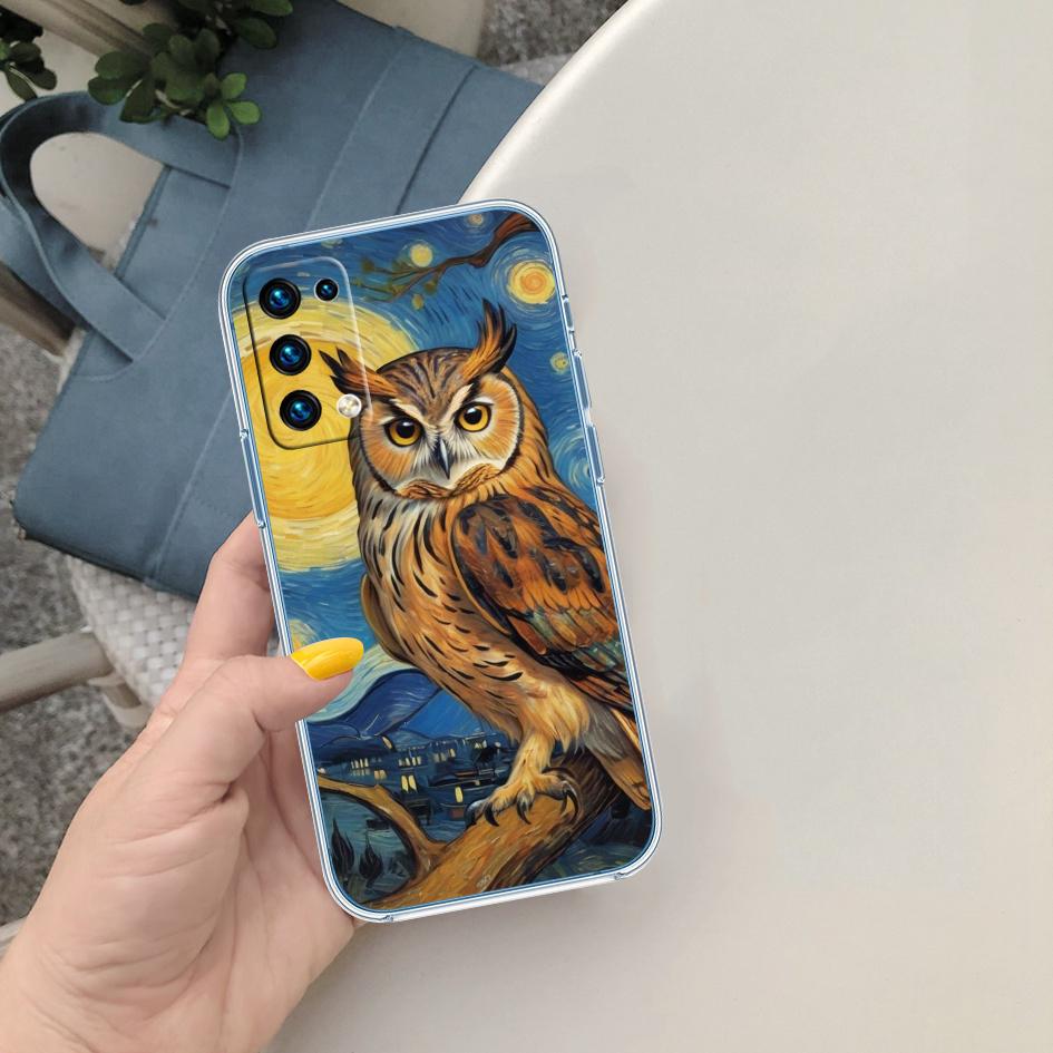 LO20 Cartoon Art Owl Phone Case for LG K22 K30 K40 K40S K41 K42 K50 K50S K51 K51S K52 K61 K62 K71 K92 Q60 Q61 V40 V50 V60