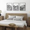 3 Stück Atemberaubende Berglinie Metallkunst: Abstrakte minimalistische Dekoration für Zuhause. Rustikaler Wandbehang. Minimalistischer rustikaler Wandbehang.