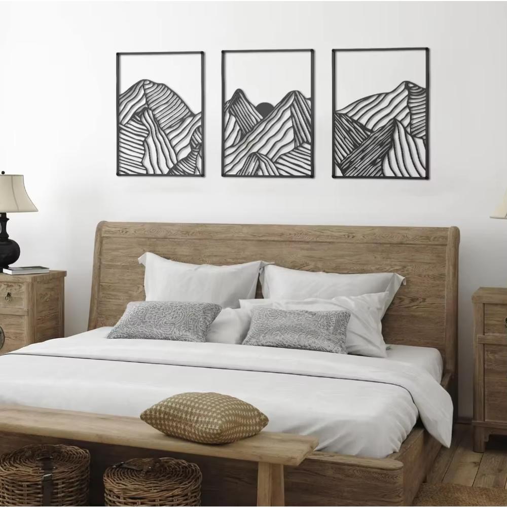 3 шт. Потрясающий горный рисунок из металла: Абстрактный минималистский декор для дома — фото 5