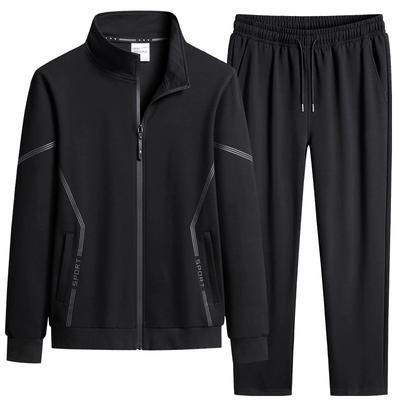Herren Sportanzug Frühling Sport und Freizeit Locker Übergröße Stehkragen Mode Hübsch Trend Zweiteiliger Anzug Herren