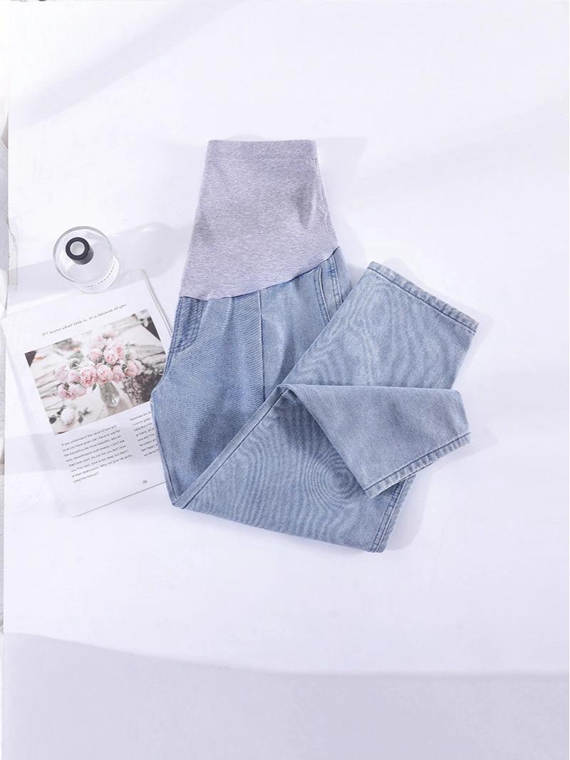 

Yun 18 Autumn/Winter Maternity Jeans with Belly Support - Petite Leg Outerwear, Style 8066. XXL