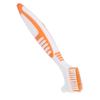 Zahnbürste für Prothesen Doppelkopf Sichere Prothesenreinigungswerkzeuge für Teilprothesen Halbprothesen Vollprothesen Orange