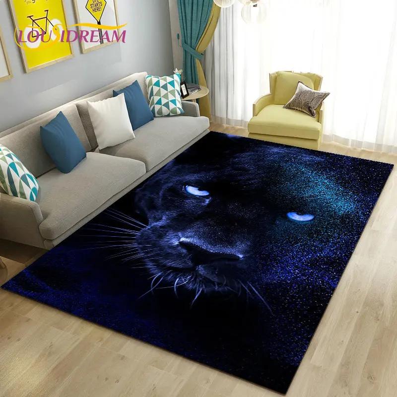 3D Cartoon Dier Luipaard Jachtluipaard Gebiedskleed Tapijt voor Woonkamer Slaapkamer Speelkamer Sofa decoratie huis Antislipkleed Vloermat Zacht