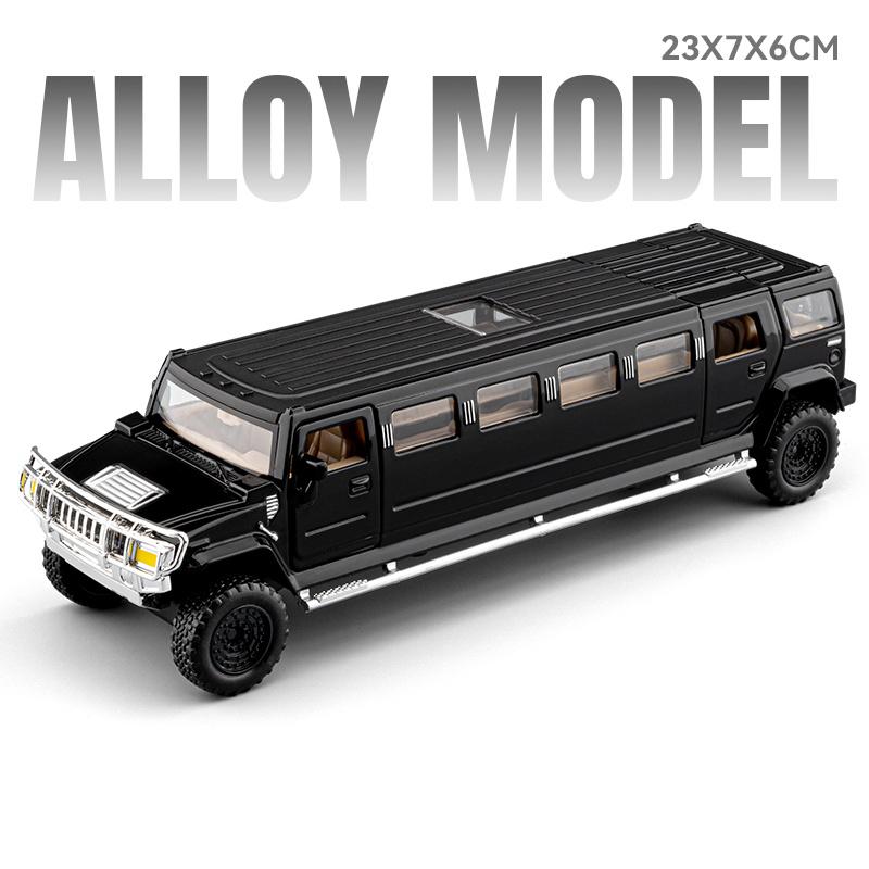 

1:32 HUMMER H2 Deluxe Extended Version Alloy Metal Diecast Model Car Desktop Display Collectible Ornament Holiday Present Friend чёрный