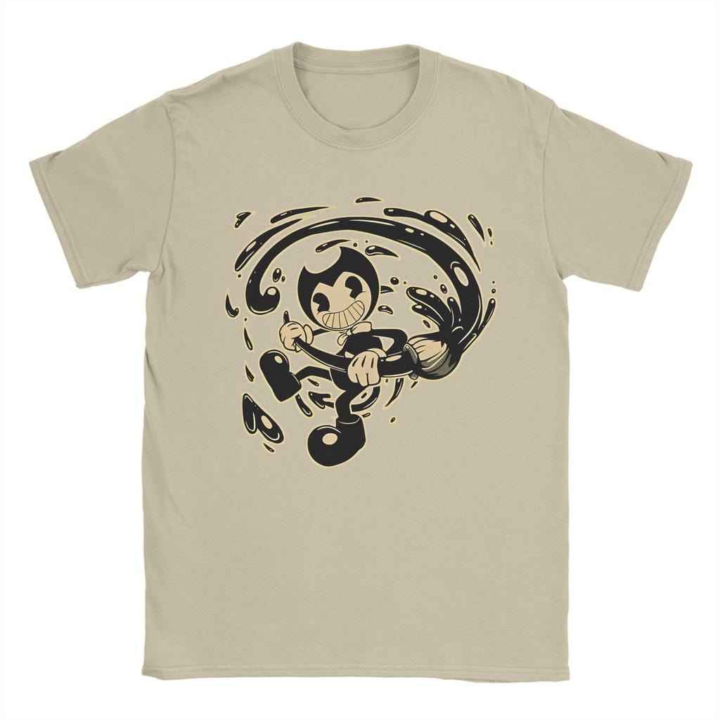 Retro Ink Bendy Tshirts Unisexs Round Neck Short Sleeve Clothes Game 100Cotton Summer Tops Shirts