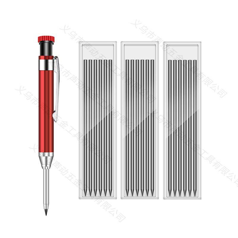 Em estoque: Lápis de Grafite Exclusivo de Metal com Ponta Longa de 2,8 mm para Furos Profundos em Marcenaria & Engenharia para Marcação & Posicionamento