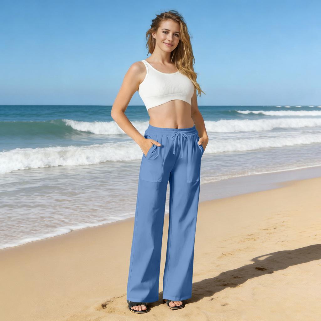 Women's Casual Loose Pants Straight Wide Leg Pants Casual Pants