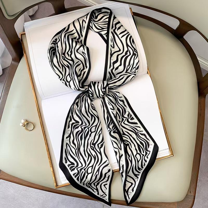 Luxus Design Pferde Muster Seiden Schal Stirnband Halstuch Foulard Weibliche Haarschals Nackenbinde Dünne Schals Weiches Satin Dame