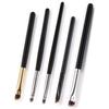 Women's Long Handle Decorative Makeup Brush Set - Angled Eyebrow & Lip Brushes