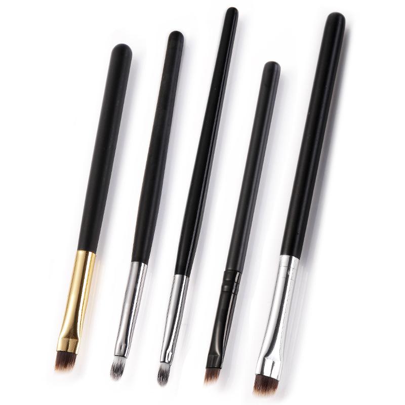 

Women s Long Handle Decorative Makeup Brush Set - Angled Eyebrow & Lip Brushes