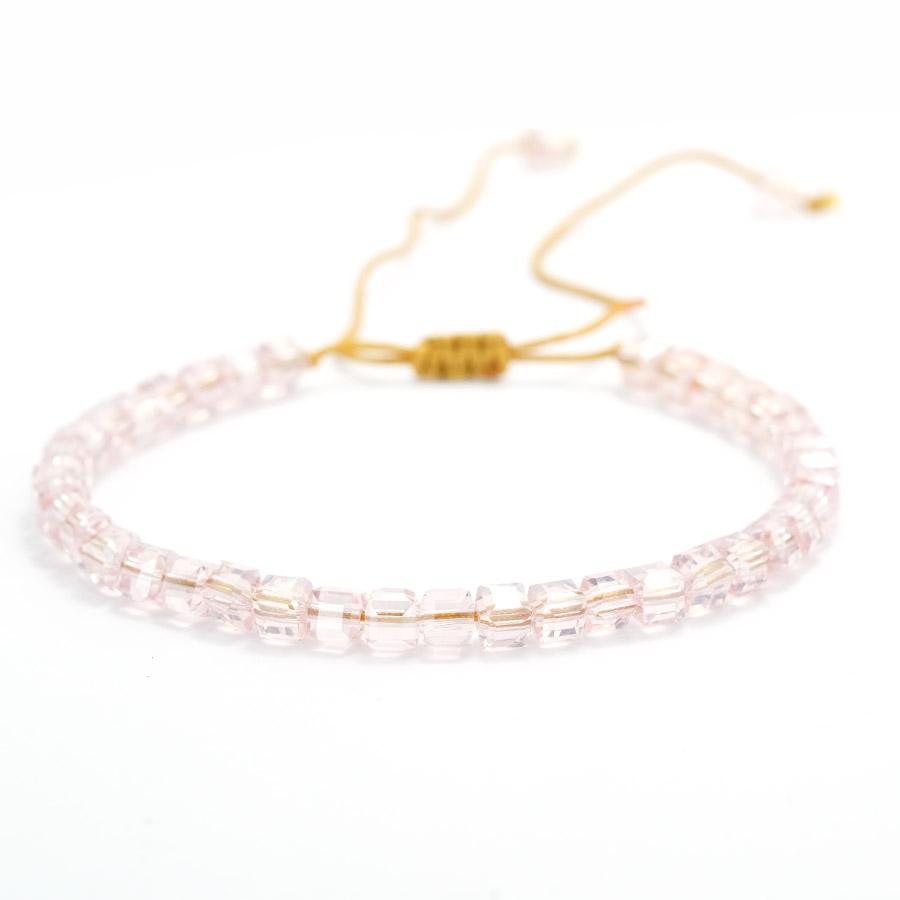 Polyhedron Crystal Bracelet For Women Handmade Braided Adjustable String Charm Braslet 4 Colors Casual Accessories Gift For Her