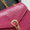 Alligator Print Crossbody Bag Shoulder Bag for Girl Women Solid Color Bag