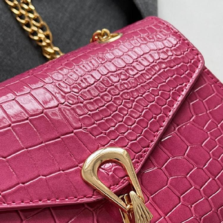 Alligator Print Crossbody Bag Shoulder Bag for Girl Women Solid Color Bag
