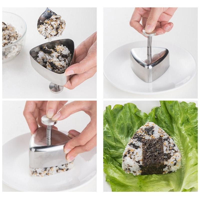 Rice Balls Making Mold Stainless Steel Sushi Maker Mold Kitchen Bento Making Tool  for Kid Lunch Bento and Homes DIY