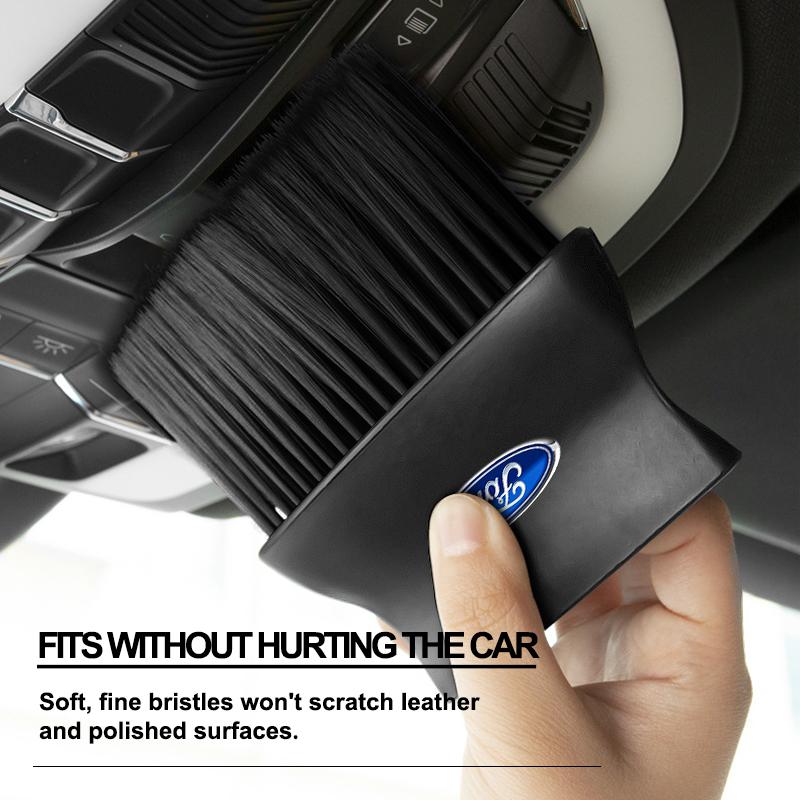 Bil Dammtorkningsborste Luftutloppsrengöringsborste Biltillbehör För Ford Raptor Fiesta Focus 2 3 4 Mondeo Ecosport Mustang Fusion