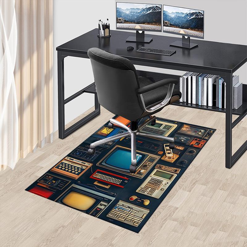 

1pc Retro Computer and Electronics Chair Mat - Festive Gift for Office, Home Decor, Living Room, Bedroom, Game Room - Universal Fit for Desk Chairs.P0 60cm by 90cm