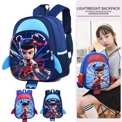 School Bag New Nezha Boys Cartoon Love 3-6 Years Old Backpack Big Class Large Capacity Spine Backpack