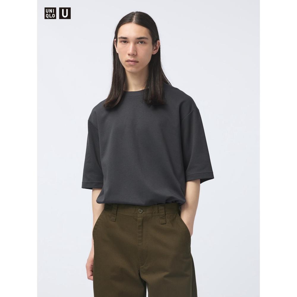 Uniqlo Airism CoTTon Oversized Tričko s kulatým výstřihem T