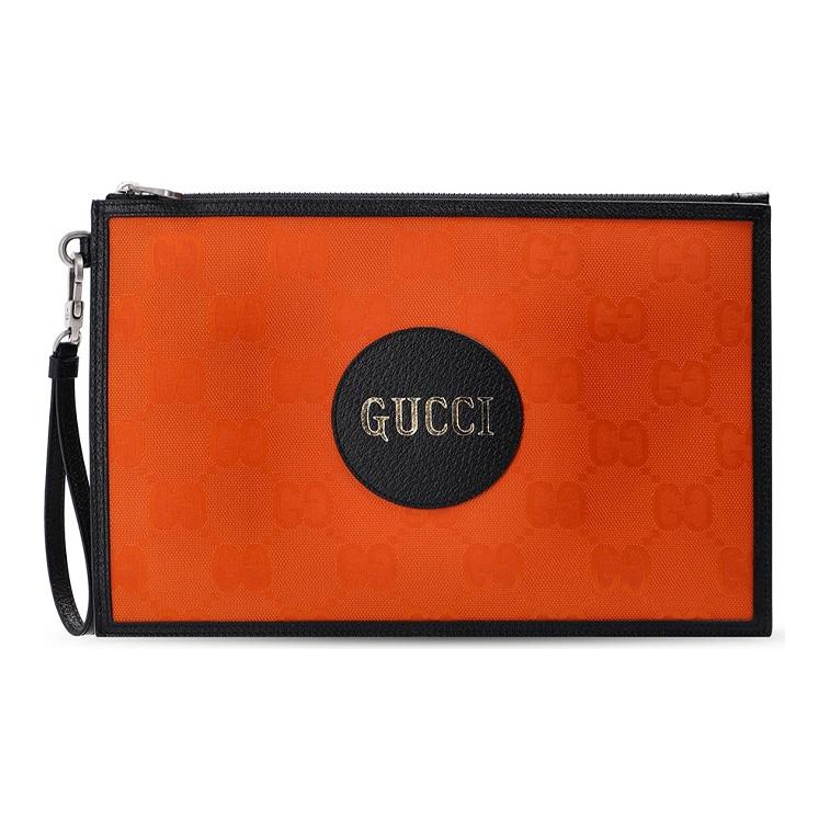 Gucci Off The Grid Logo Nylon e Pelle Pochette Pochette Unisex Arancione Nero 625598-H9HAN-7560