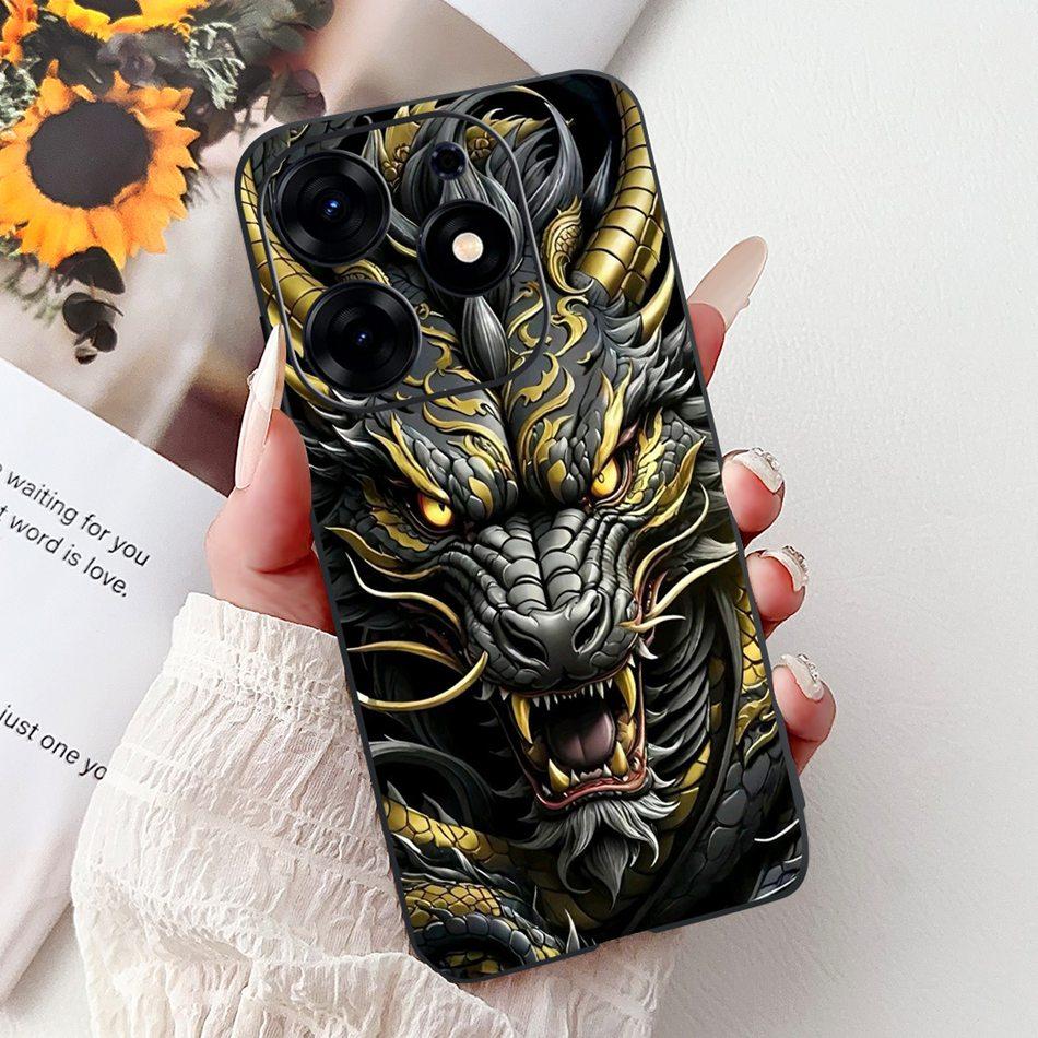 For Tecno Spark 10 Pro Phone Case Spark 10Pro 4G KI7 Elegant Floral Cat Printing Soft Silicone TPU Cases