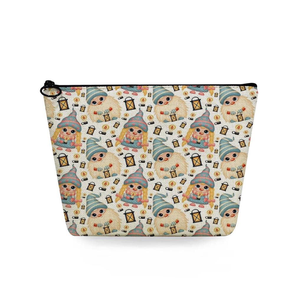 Women Christmas Snowman Print Cosmetic Bag Toiletries Organize Travel Storage Case  6367