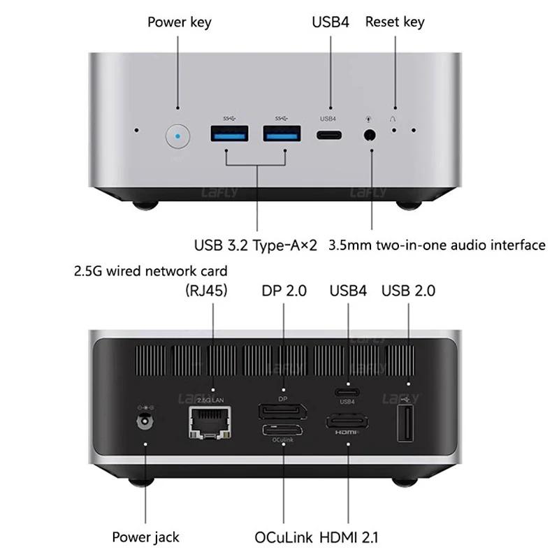 MINISFORUM AI X1 370  Mini PC AMD Ryzen AI 9 HX 370 96GB DDR5 2TB WiFi 7 Dual 2.5G LAN Copilot AI 135W Adapter Office PC Gaming