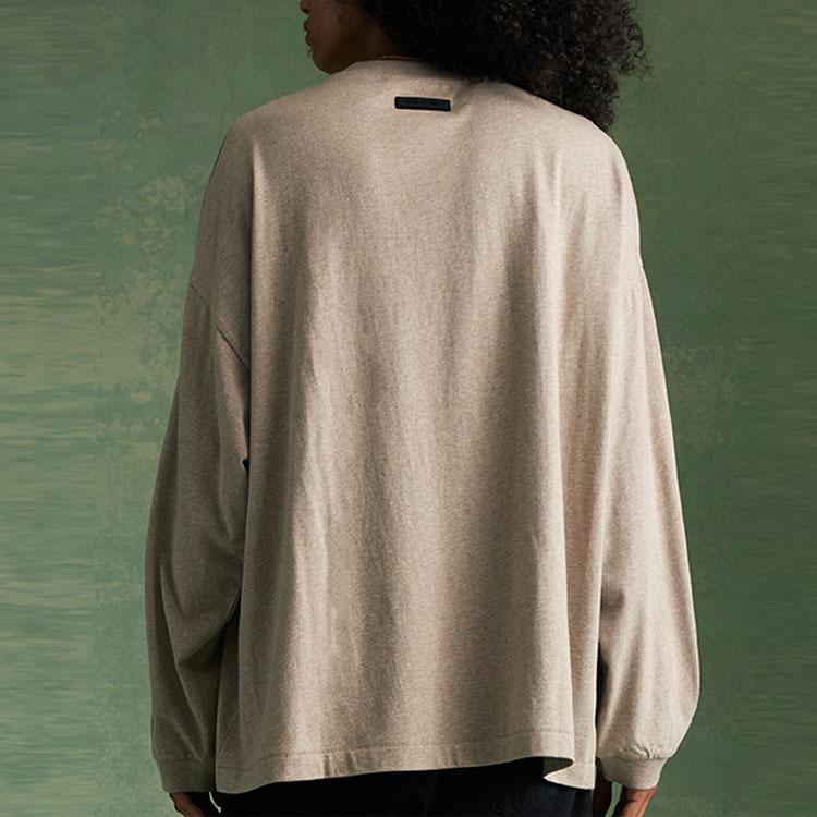 Fear of God Essentials Long-Sleeve Tee Core Heather Men Tops Brown 125BT232014F