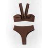 Swimsuit Women Sexy Halter Metal Water Droplet Push Up Pleate High Waist Bikini Set Bathing Suit Two Piece Swimwear