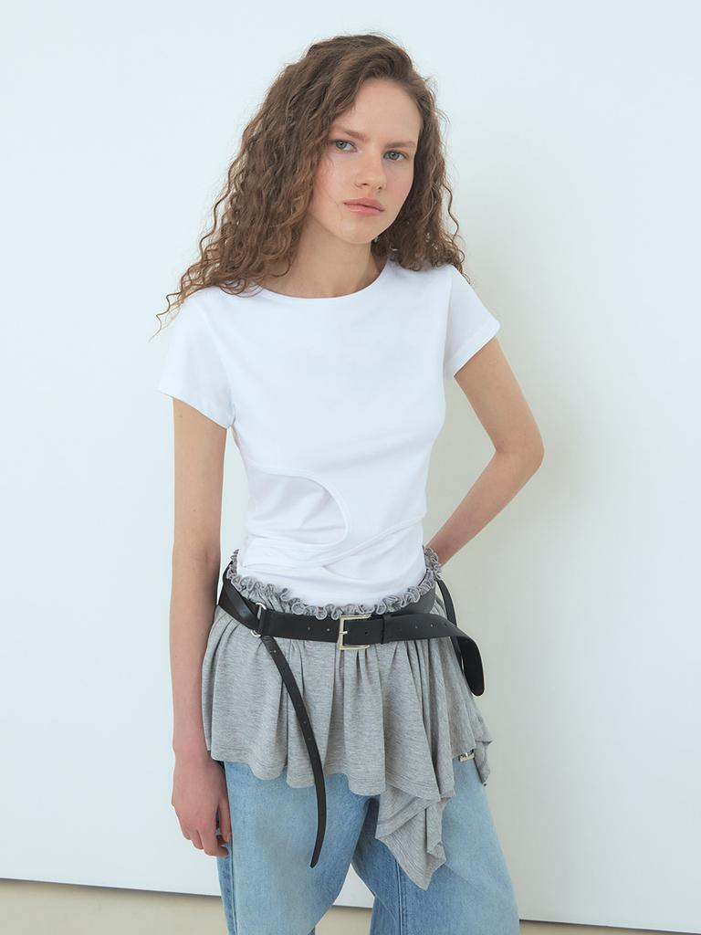ETMON Cutting Layered T-Shirt White