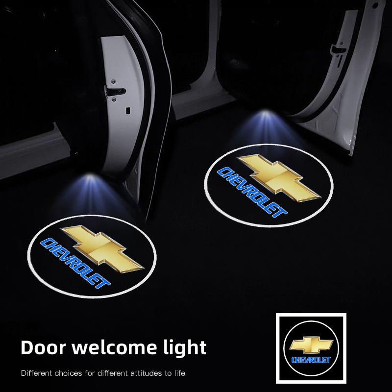 Car Door Welcome Light HD Wireless Projector Lamps Accessories For Chevrolet Trax Camaro Aveo Cruze Sonic Silverado Captiva