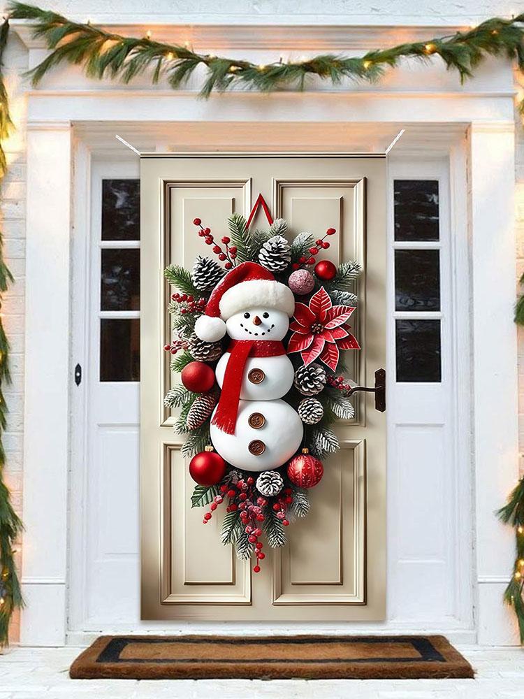 2025 door decoration Christmas Decor Snowman Cute Home Decor Christmas Door Banner Large Ornaments