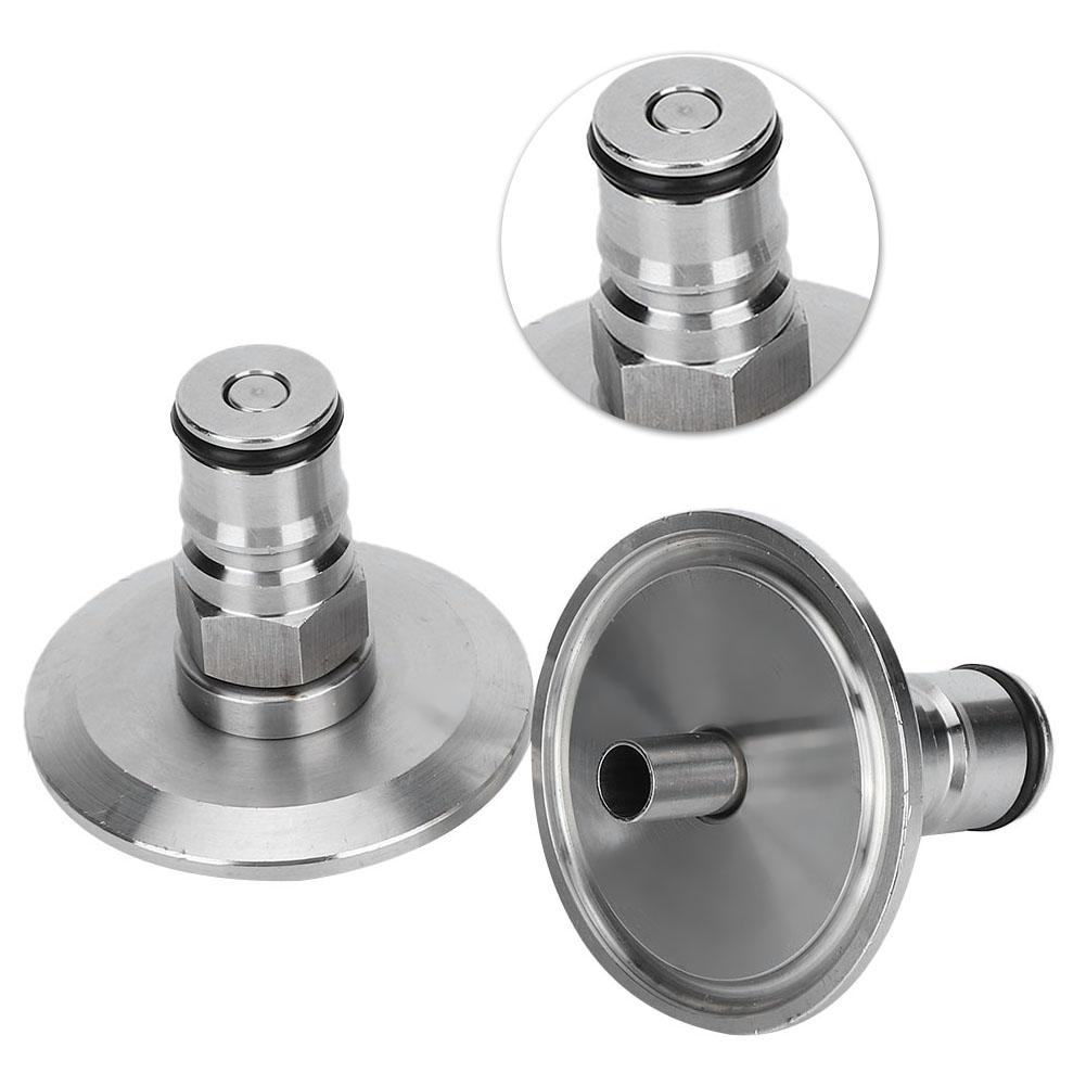 2Pcs 304 Stainless Steel Homebrew Keg 1.5in TriClamp to Ball Lock Post Adapter Brewing Fitting