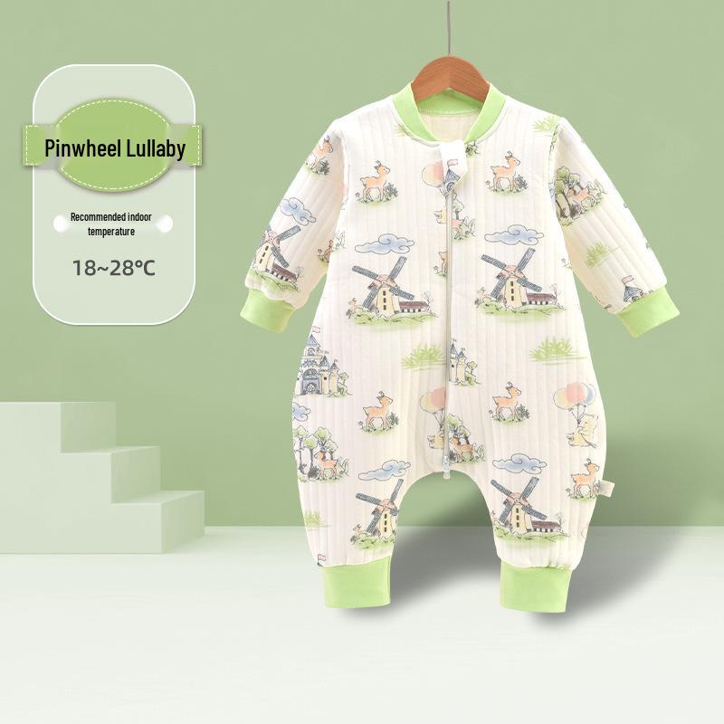 Autumn/Winter Class A Pure Cotton Newborn Sleeping Bag - Thin Anti-Kick Quilt with Split Legs