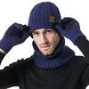 Men's Women's Thick Warm Knitted Hat Scarf Gloves Three-piece Set