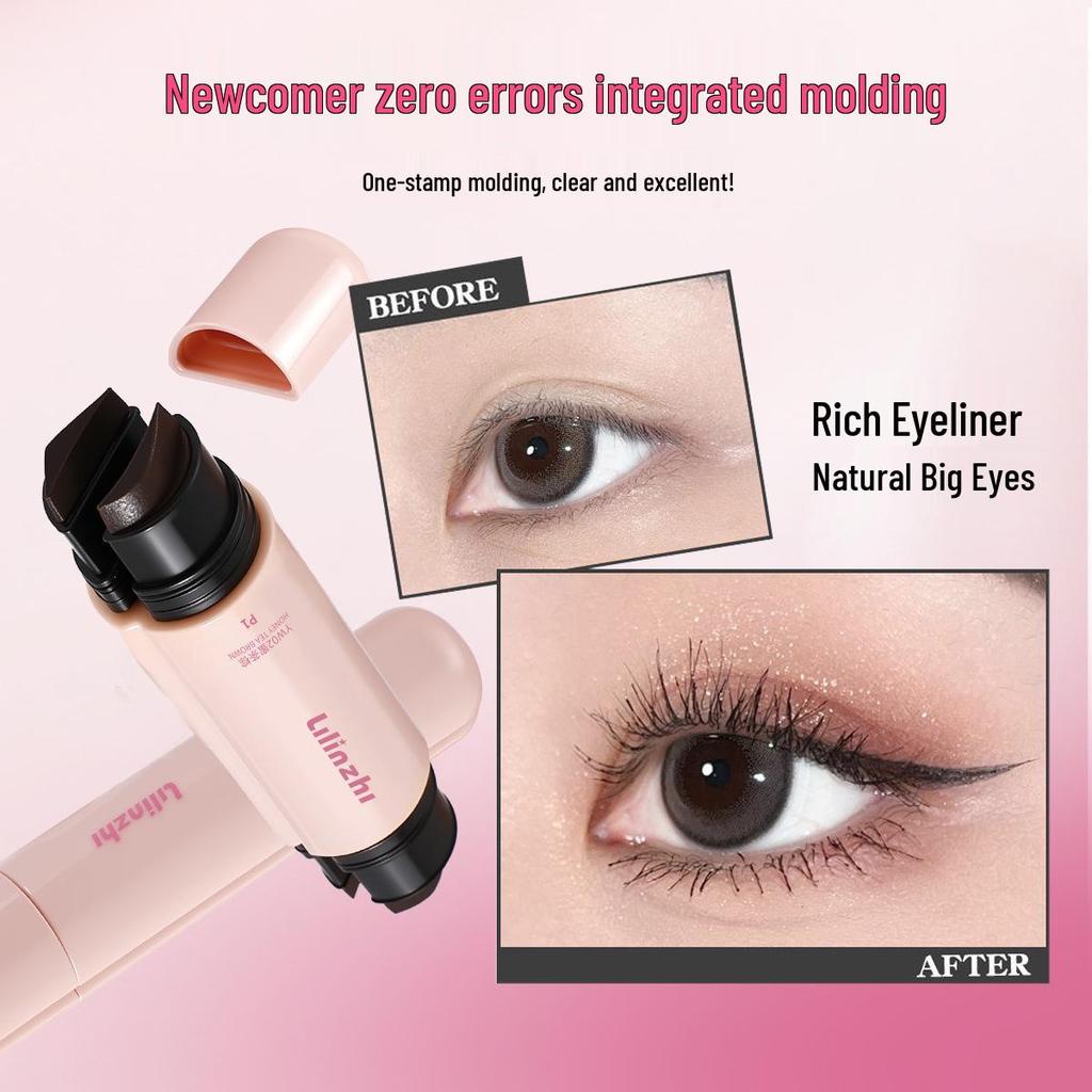 Lilinzhi Rotating Double-ended Eyeliner Stamp: Long-lasting, Quick-drying, Waterproof & Sweatproof.