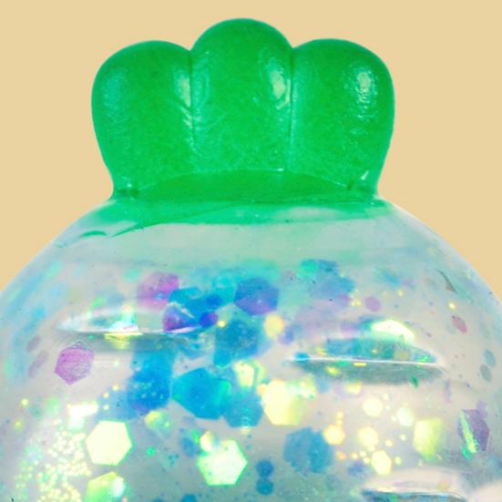 1/2/3/4Pcs Mini Radish Squeeze Toy Stress Relief Clear Glitter Radish Stress Sugar Ball Sensory Toy Decompression Fidget Toy Party