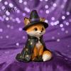 Wooden Cat Figurine Vintage Halloween Figurine, Rustic Witch Zombie Owl Frog Tabletop Cute Desktop Decoration Ornament, Farmhouse Tiered Tray