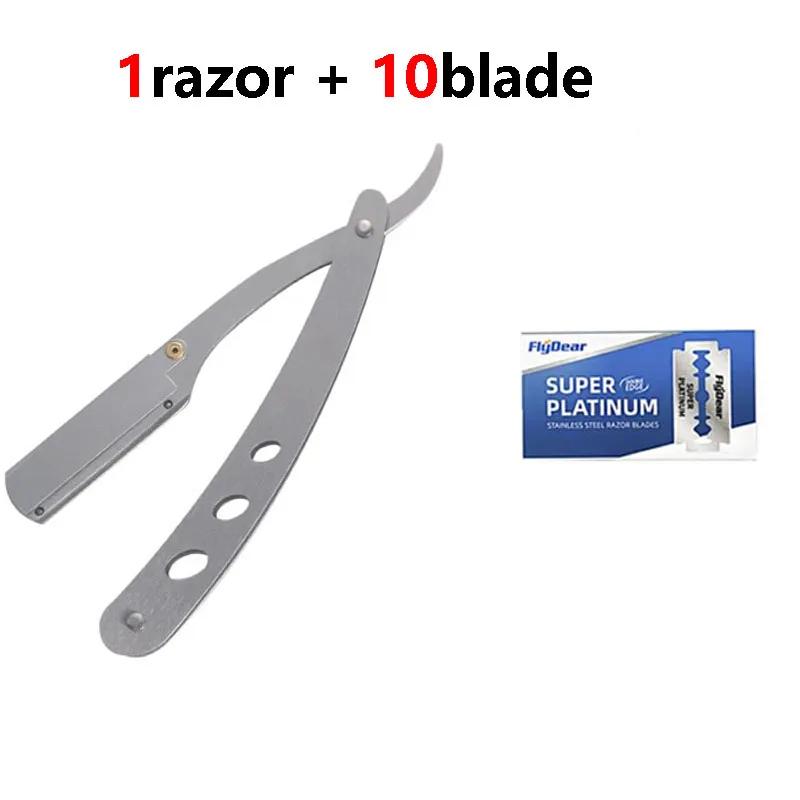 Men Professional Barber Razor Manual Shaver Straight Edge Stainless Steel Shaver Folding Shaving Shave With Blade for Daily Use