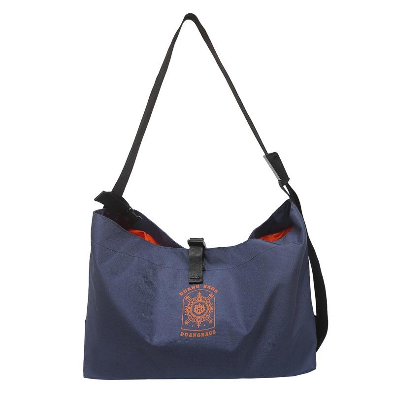 

Solid Color Nylon Bag Women s Sports Crossbody Bag Men s Large Capacity Shoulder Bag темно-синий