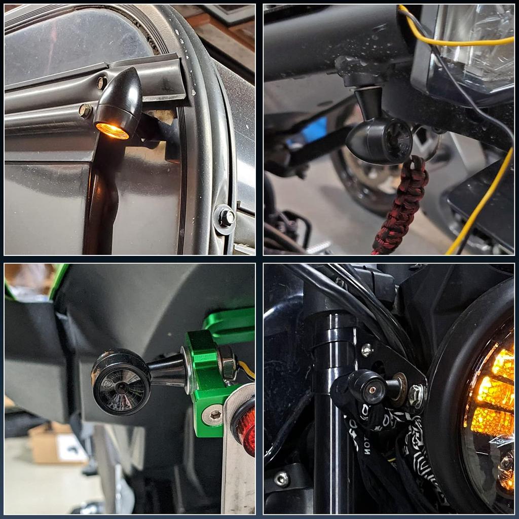 RACEAST Motorcycle Turn Signal, LED, 12 V, Small, Ultra Bright, Mini Motorcycle Turn Signal,