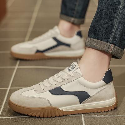 Fashion Outdoor Walking Sport Shoes for Men New Leather Vulcanized Footwear Men's Handmade Flats Shoes Luxury Men's Fashion Sneakers