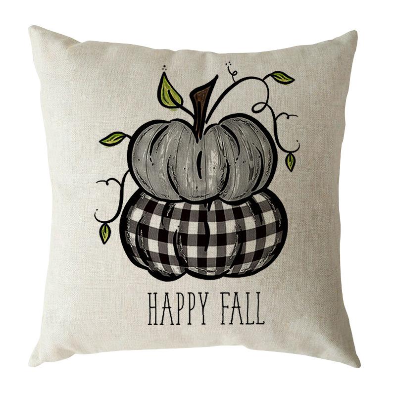 Autumn Harvest Thanksgiving Linen Happy Fall Pillow Case North American Festival Pillow Gift
