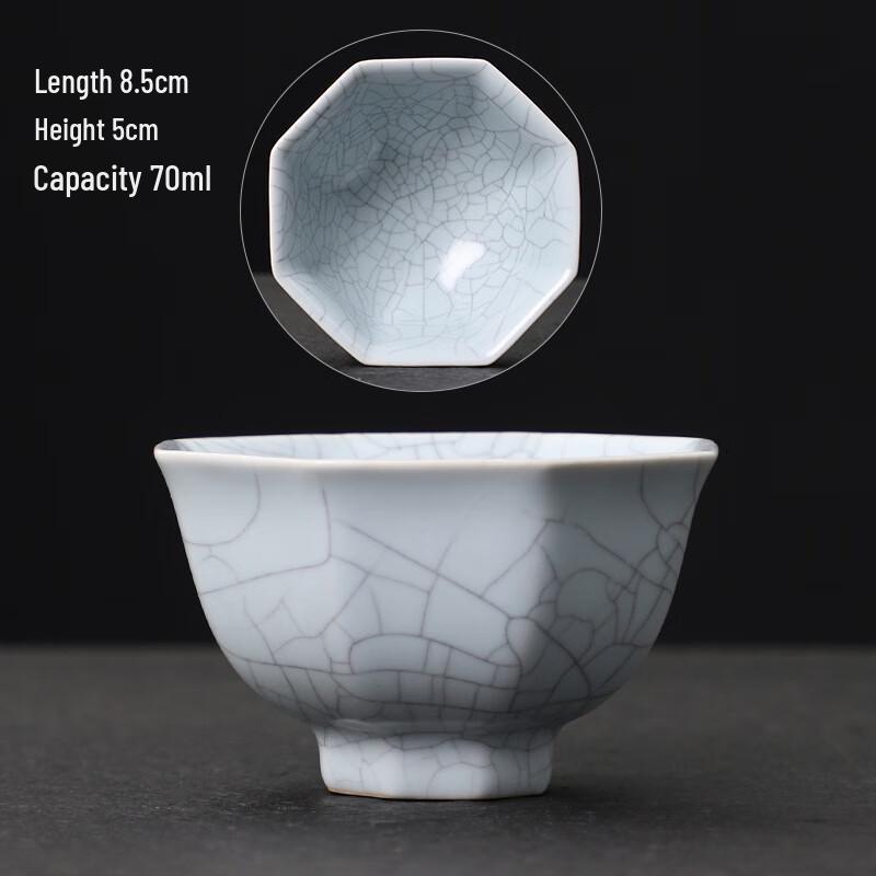 Jun Seventeen DU Ceramic Octagonal Tea Cup Octagonal Single Cup