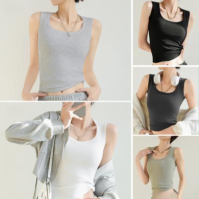 Stylish Elegance Fashion Female Business Casual Vest H349 Camisole Undershirt Female Summer Work Within The Wide-shoulder Slim White Bottoming Tops