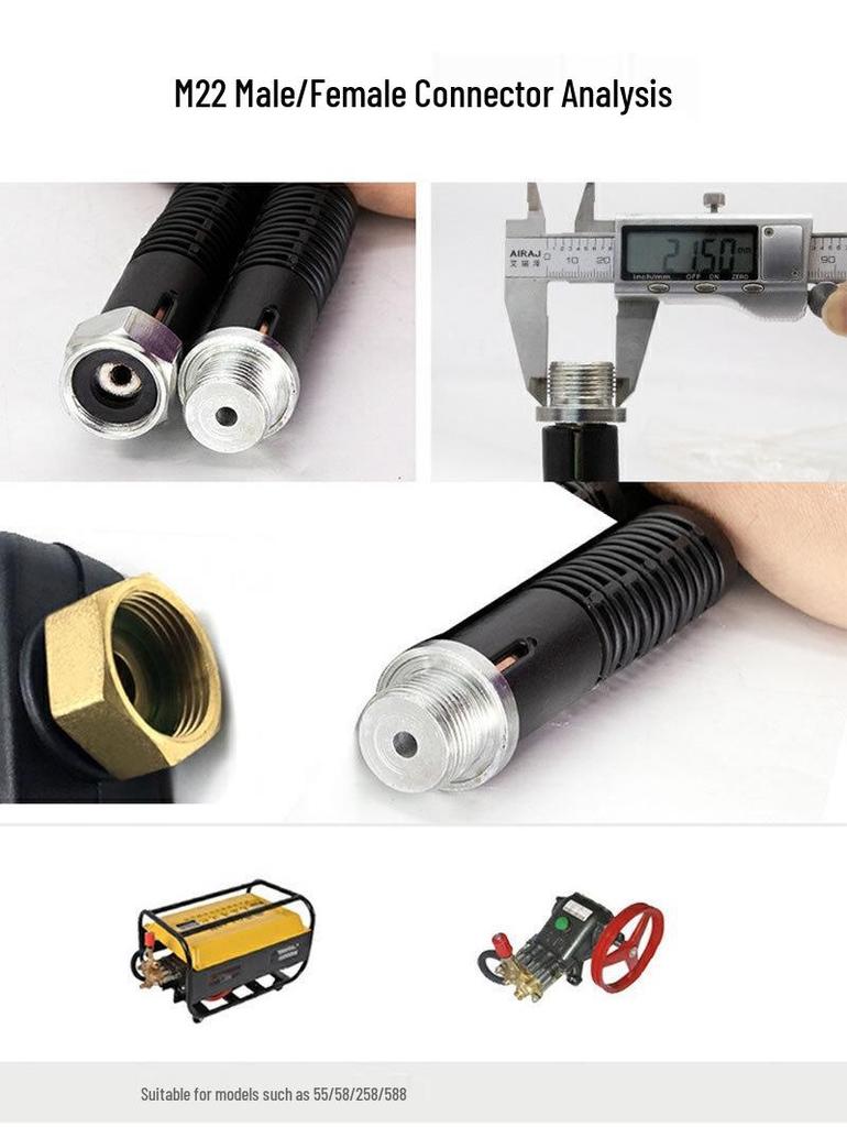 High-Pressure Black Cat Car Washer with Explosion-Proof Rubber Hose, Single Layer Steel Wire, for Small & Medium Households (280/380)