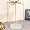 Modern Gold Jewelry Display Stand 48 Hooks 360 Rotating Design Compact Storage Solution For Necklaces Bracelets Perfect Gift